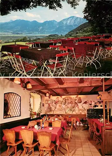 AK / Ansichtskarte Schlehdorf Berggasthof Cafe Restaurant Kreut Terrasse Gaststube Schlehdorf