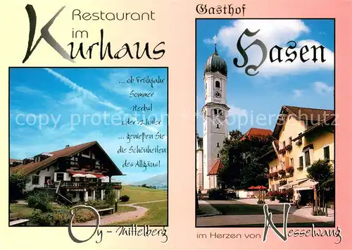 AK / Ansichtskarte Nesselwang Restaurant im Kurhaus Gasthof Hasen Nesselwang