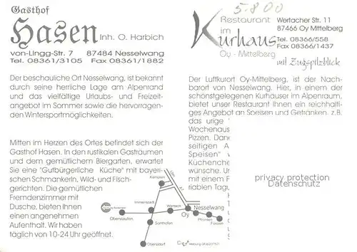 AK / Ansichtskarte Nesselwang Restaurant im Kurhaus Gasthof Hasen Nesselwang