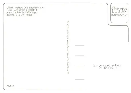 AK / Ansichtskarte Oberstdorf Bibelheim Bergfrieden Oberstdorf