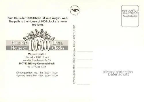 AK / Ansichtskarte Gremmelsbach Haus der 1000 Uhren Motive Gremmelsbach