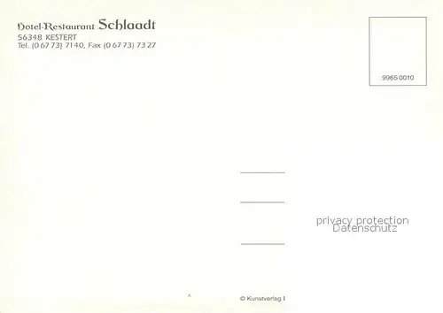 AK / Ansichtskarte Kestert_Rhein Hotel Restaurant Schlaadt Kestert_Rhein