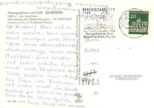 AK / Ansichtskarte Obersalzberg Alpengasthaus und Cafe Grafelhoehe Panorama Obersalzberg