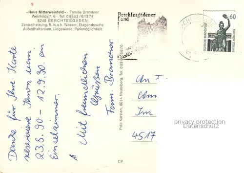 AK / Ansichtskarte Berchtesgaden Haus Mitterweinfeld Berchtesgaden