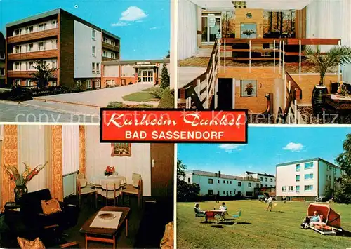 AK / Ansichtskarte Bad_Sassendorf Kurheim Ulrich Dunkel Gastraeume Liegewiese Bad_Sassendorf