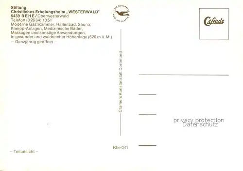 AK / Ansichtskarte Rehe_Westerwald Christl Erholungsheim Westerwald Rehe_Westerwald