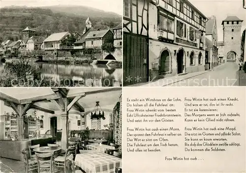 AK / Ansichtskarte Dausenau Altes Wirtshaus an der Lahn Gaststube Stadttor Dausenau