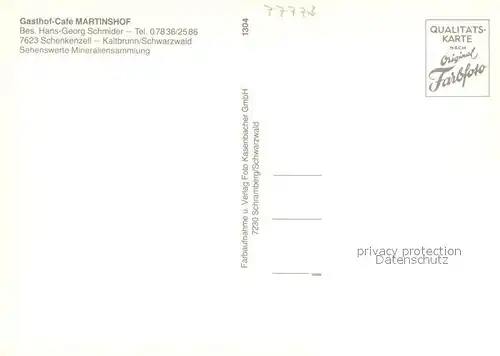 AK / Ansichtskarte Schenkenzell Gasthof Cafe Martinshof Schenkenzell