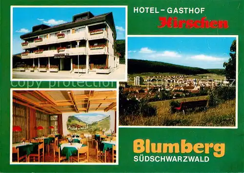 AK / Ansichtskarte Blumberg_Baden Hotel Gasthof Hirschen Gaststube Panorama Blumberg_Baden