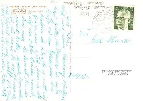AK / Ansichtskarte Oberwolfach Gasthof Pension Drei Koenig Oberwolfach