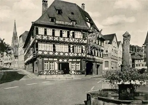 AK / Ansichtskarte Nagold Hotel Post Brunnen Nagold