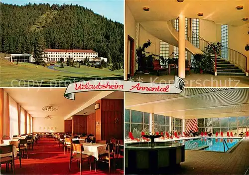 AK / Ansichtskarte Ramsau_Hainfeld Urlaubsheim Annental der AK Wien Haupthaus Speisesaal Eingangshalle Hallenbad Ramsau Hainfeld