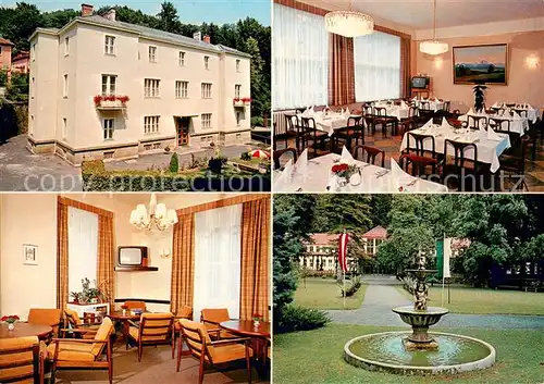 AK / Ansichtskarte Bad_Gleichenberg Kurhaus Haus Triestina Restaurant Aufenthaltsraum Park Brunnen Bad_Gleichenberg