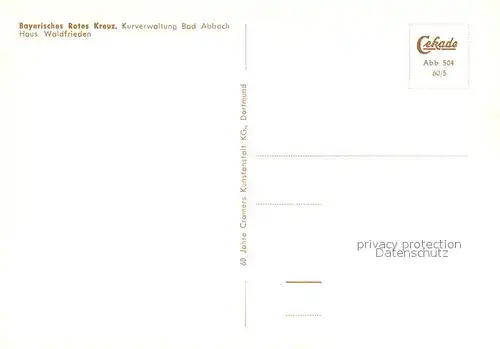 AK / Ansichtskarte Bad_Abbach Bayerisches Rotes Kreuz Haus Waldfrieden Bad_Abbach