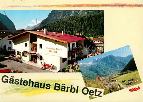 AK / Ansichtskarte Oetz Gaestehaus Baerbl Landschaftspanorama Alpen Oetz