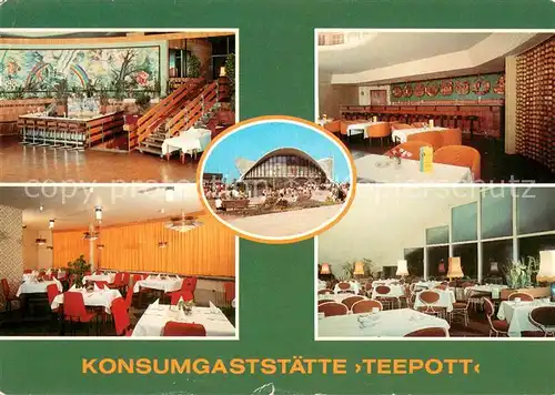 AK / Ansichtskarte Warnemuende_Ostseebad Konsumgaststaette Teepott Bar Restaurant Cafe Warnemuende_Ostseebad