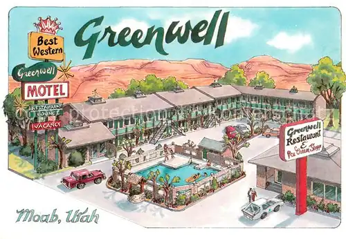 AK / Ansichtskarte Moab Best Western Greenwell Motel Restaurant Lounge Kuenstlerkarte Moab