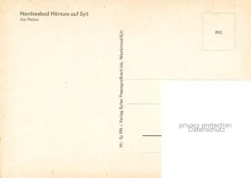 AK / Ansichtskarte Hoernum_Sylt Promenade am Hafen Nordseebad Flagge Hoernum Sylt