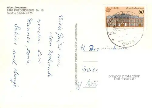 AK / Ansichtskarte Friedersreuth Bauernhof Neumann Viehherde Kuehe Ferienhaus Badeweiher Friedersreuth