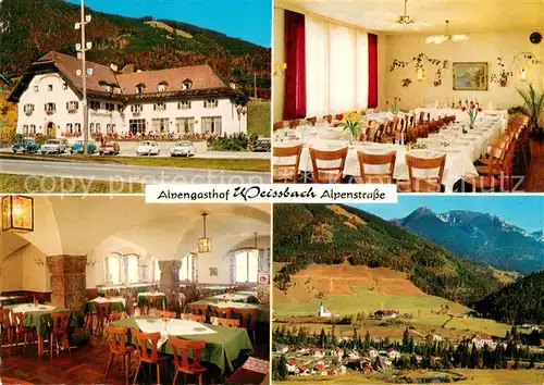 AK / Ansichtskarte Weissbach_Alpenstrasse Alpengasthof Restaurant Gesamtansicht mit Alpenpanorama Weissbach_Alpenstrasse