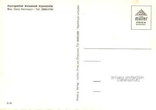 AK / Ansichtskarte Weissbach_Alpenstrasse Alpengasthof Restaurant Gesamtansicht mit Alpenpanorama Weissbach_Alpenstrasse