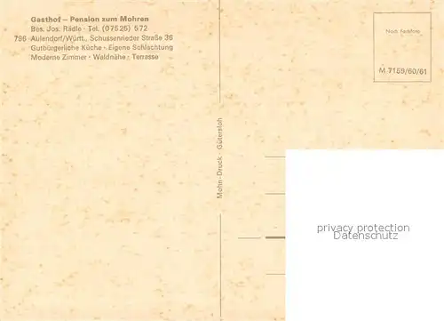 AK / Ansichtskarte Aulendorf Gasthof Zum Mohren Gastraeume Aulendorf