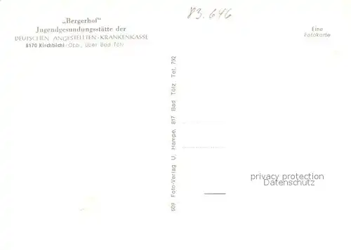 AK / Ansichtskarte Kirchbichl_Bad_Toelz Bergerhof Jugendgesundungsstaette der DAK Kirchbichl_Bad_Toelz