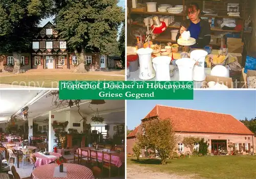 AK / Ansichtskarte Tewswoos Toepferhof Doescher Hohenwoos Gastraum Toepferei Tewswoos