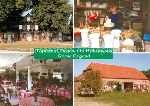 AK / Ansichtskarte Tewswoos Toepferhof Doescher Hohenwoos Gastraum Toepferei Tewswoos