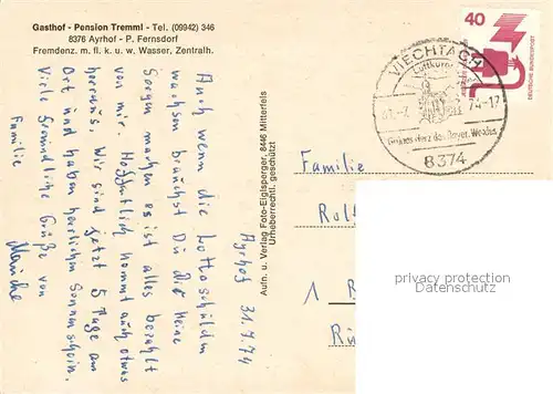 AK / Ansichtskarte Ayrhof Gasthof Pension Tremml Pool Panorama Ayrhof
