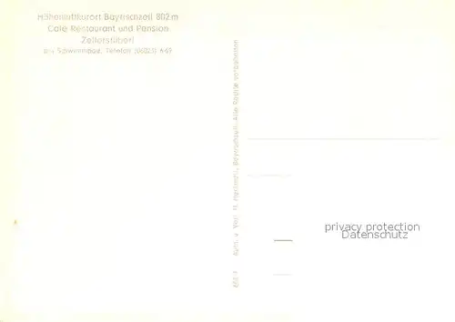 AK / Ansichtskarte Bayrischzell Cafe Restaurant Pension Zellerstueberl Schwimmbad Bayrischzell