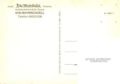 AK / Ansichtskarte Bayrischzell Hotel Die Meindelei Pension Terrasse Bayrischzell