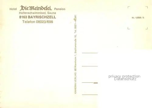 AK / Ansichtskarte Bayrischzell Hotel Die Meindelei Pension Gaststube Hallenbad Bayrischzell