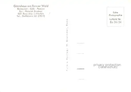 AK / Ansichtskarte Banz_Bad_Staffelstein Gaestehaus am Banzer Wald Restaurant  Banz_Bad_Staffelstein
