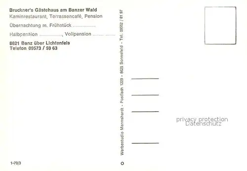 AK / Ansichtskarte Banz_Bad_Staffelstein Bruckners Gaestehaus am Banzer Wald Banz_Bad_Staffelstein