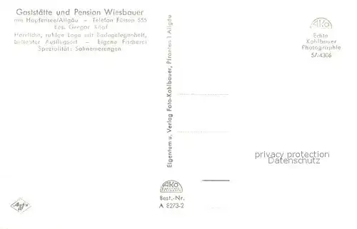 AK / Ansichtskarte Hopfensee Gaststaette und Pension Wiesbauer Panorama Hopfensee