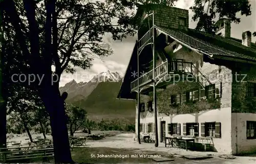 AK / Ansichtskarte St_Johannishoegl Almwirtschaft mit Watzmann St_Johannishoegl