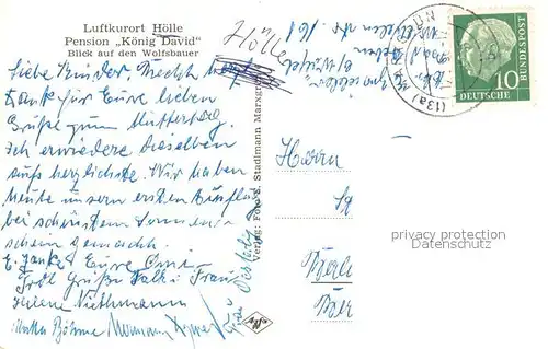 AK / Ansichtskarte Hoelle_Marxgruen Pension Koenig David mit Wolfsbauer Hoelle_Marxgruen