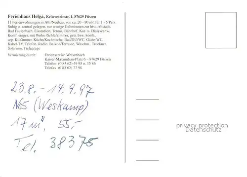 AK / Ansichtskarte Fuessen_Allgaeu Ferienhaus Helga Fuessen Allgaeu