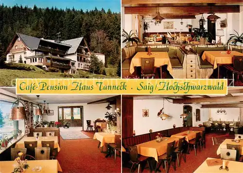 AK / Ansichtskarte Saig_Schwarzwald Cafe Pension Haus Tanneck Gastraeume Saig Schwarzwald