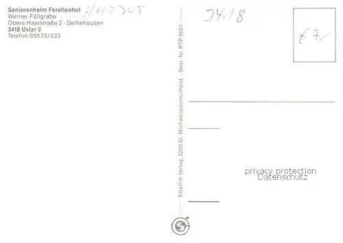 AK / Ansichtskarte Uslar_Solling Seniorenheim Forellenhof Terrasse Gaestezimmer Panorama Uslar_Solling