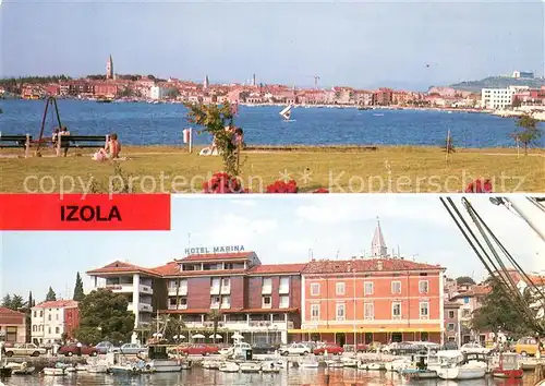 AK / Ansichtskarte Izola Stadtansicht Hotel Marina Bootshafen Izola