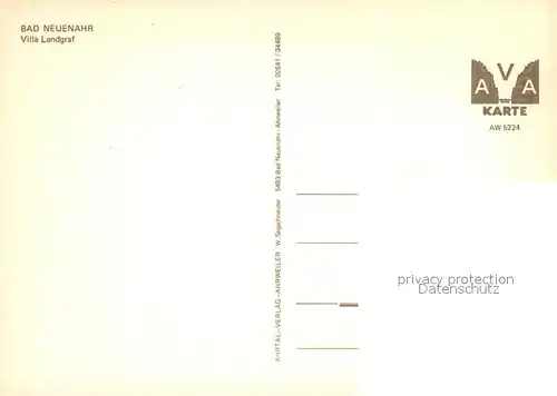 AK / Ansichtskarte Bad_Neuenahr Ahrweiler Villa Landgraf Bad_Neuenahr Ahrweiler