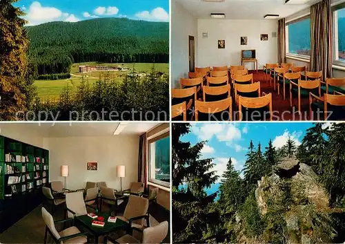 AK / Ansichtskarte Lambach_Lam Kolping Ferienheim Lambach TV Zimmer Buecherei Felsformation Lambach_Lam