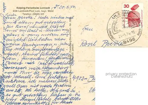 AK / Ansichtskarte Lambach_Lam Kolping Ferienheim Lambach TV Zimmer Buecherei Felsformation Lambach_Lam