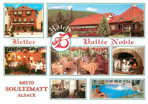 AK / Ansichtskarte Soultzmatt Hotel Restaurant Better Gastraeume Kueche Zimmer Hallenbad Soultzmatt