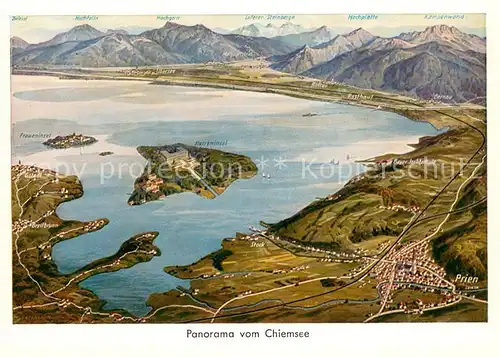 AK / Ansichtskarte Chiemsee Panorama Chiemsee