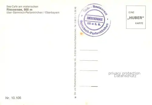 AK / Ansichtskarte Riessersee See Cafe Riessersee