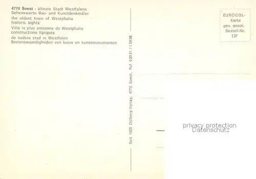 AK / Ansichtskarte Soest_Arnsberg Theodor Heuss Park Pauli Kirche Der Schiefe Turm Soest_Arnsberg