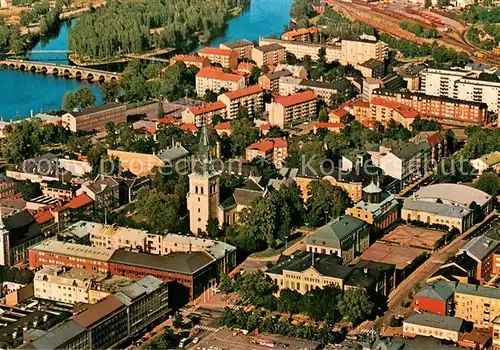 AK / Ansichtskarte Karlstad_Sweden Fliegeraufnahme mit Domkirche 
